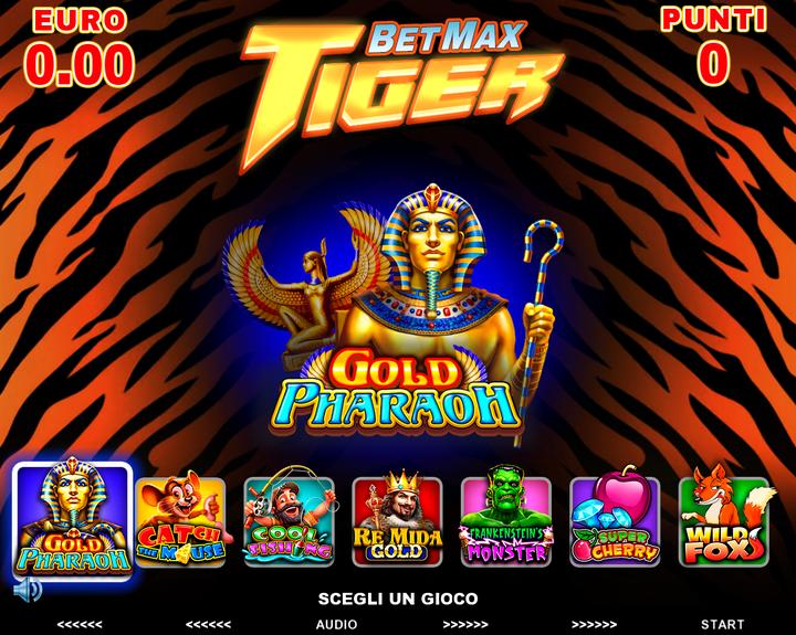 BetMax Tiger - game selection menu