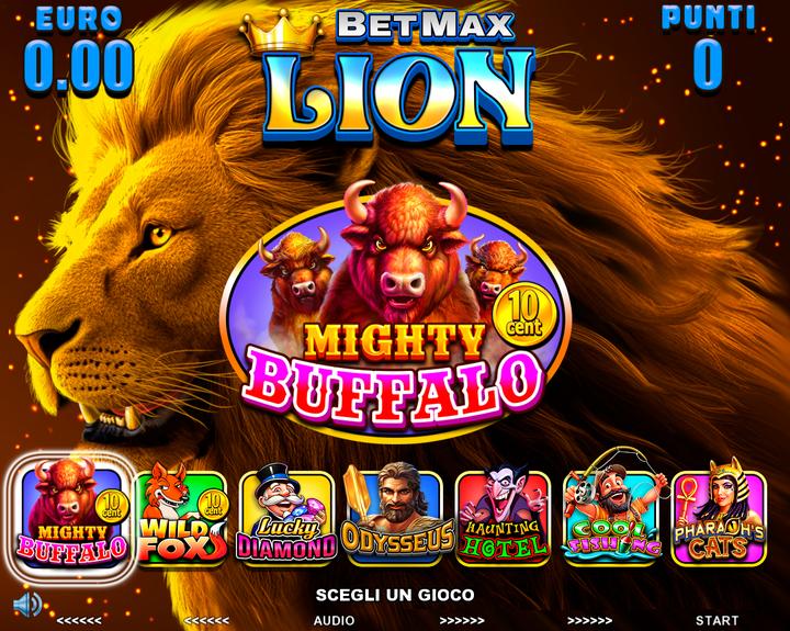 BetMax Lion - game selection menu
