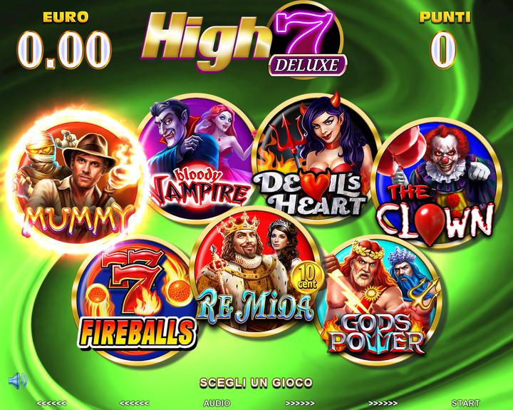 High 7 Deluxe – game selection screen