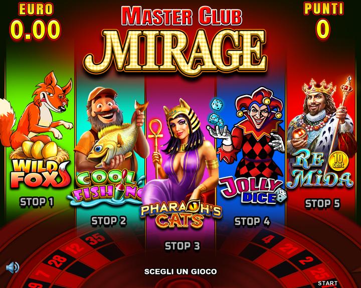 Master Club Mirage - game selection menu