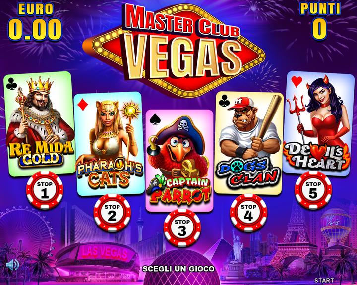 Master Club Vegas - game selection menu