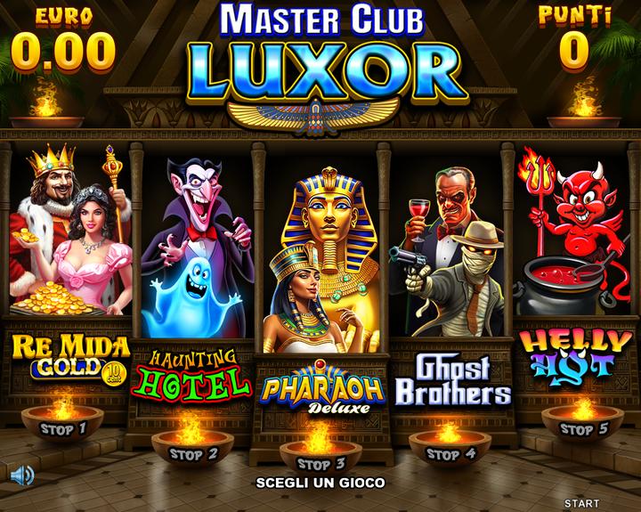 Master Club Luxor - game selection menu
